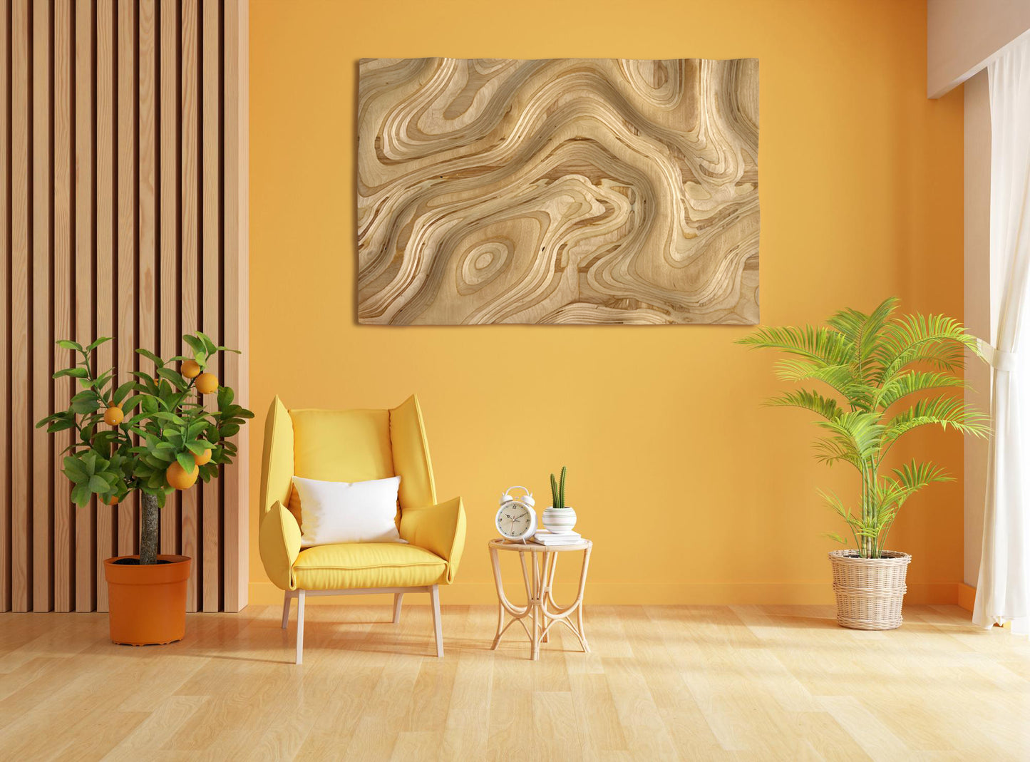 Carved wooden picture "Waves"