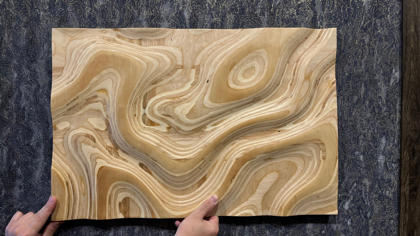 Carved wooden picture "Waves"