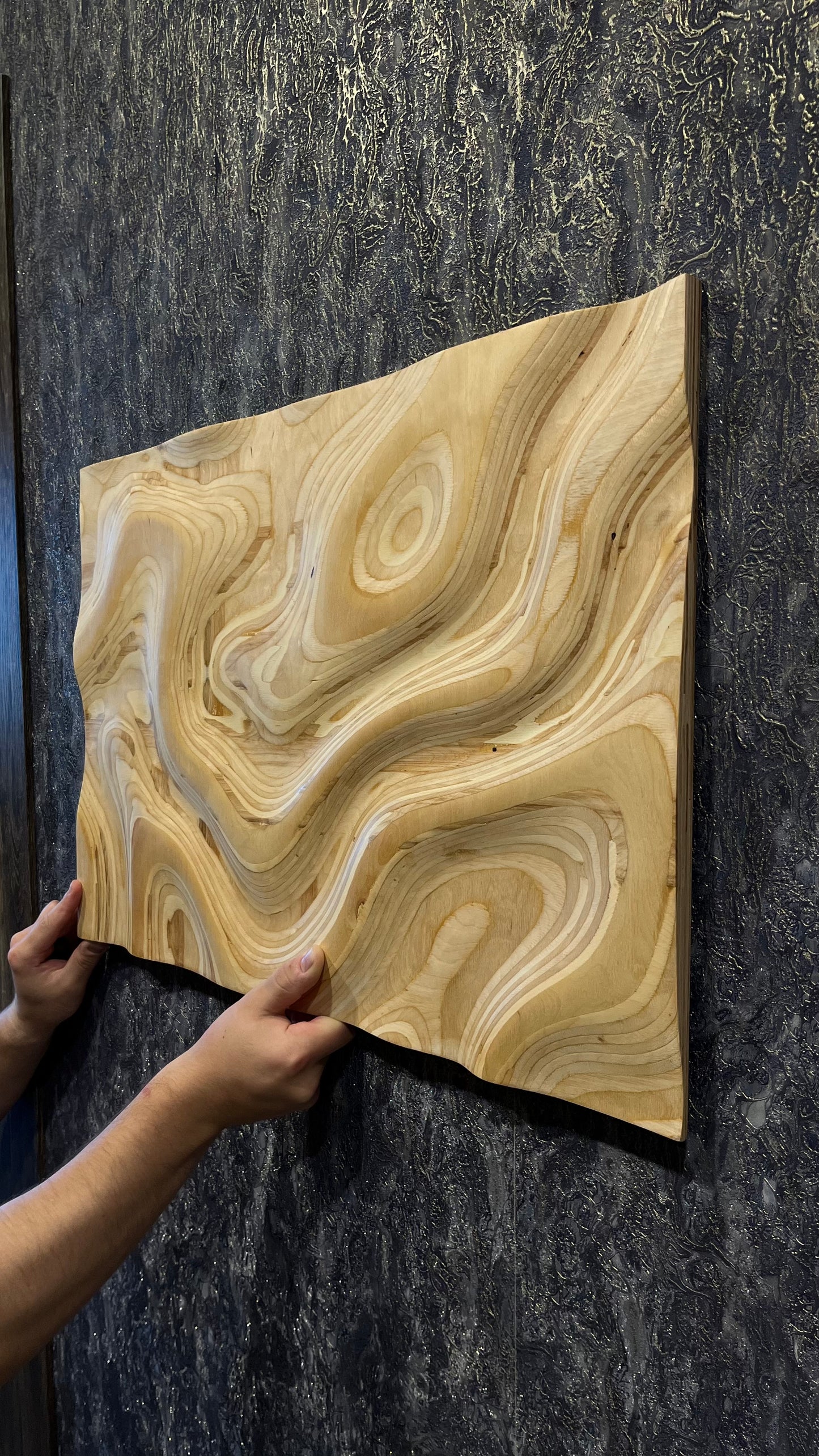 Carved wooden picture "Waves"