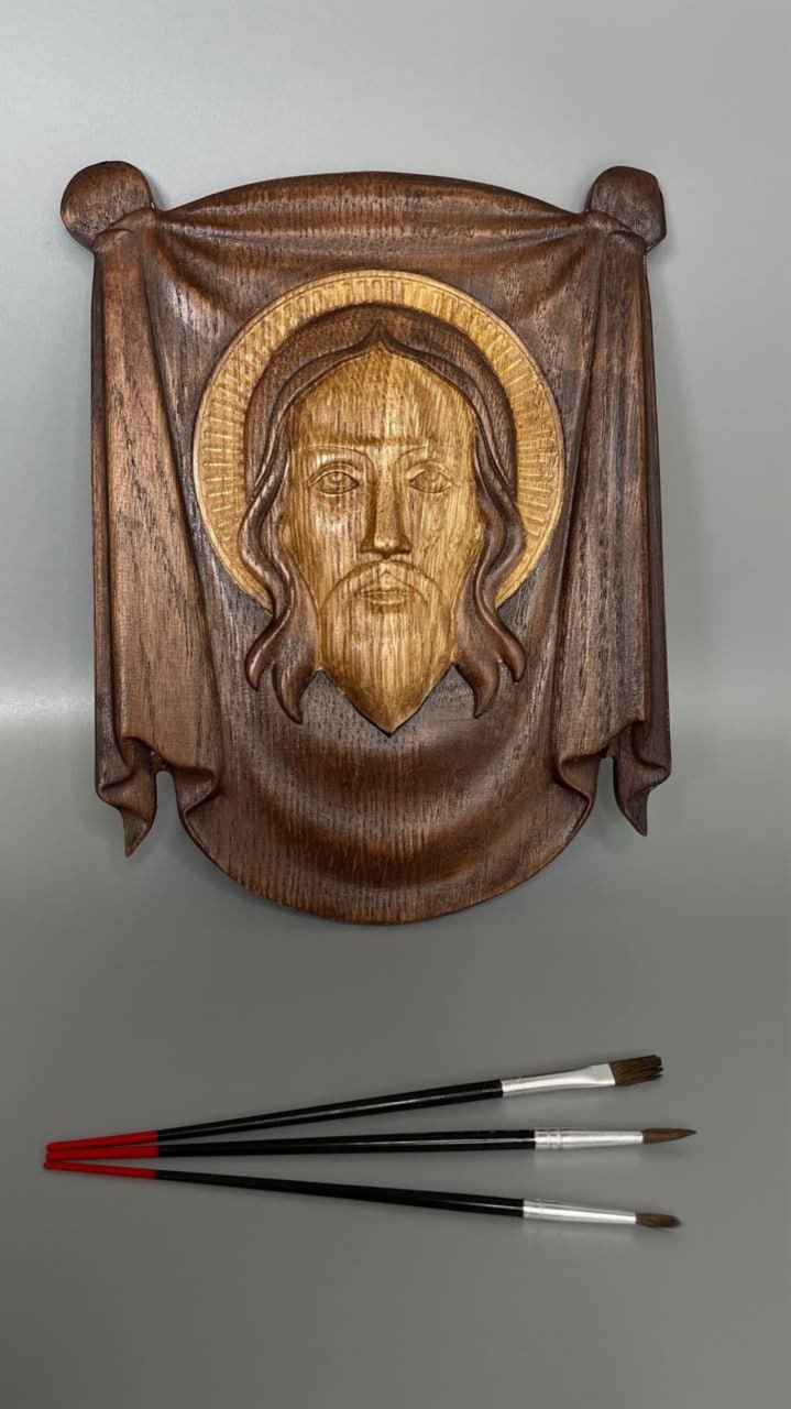 The Holy Face - Savior Icon, Orthodox Handmade Wooden Icon.