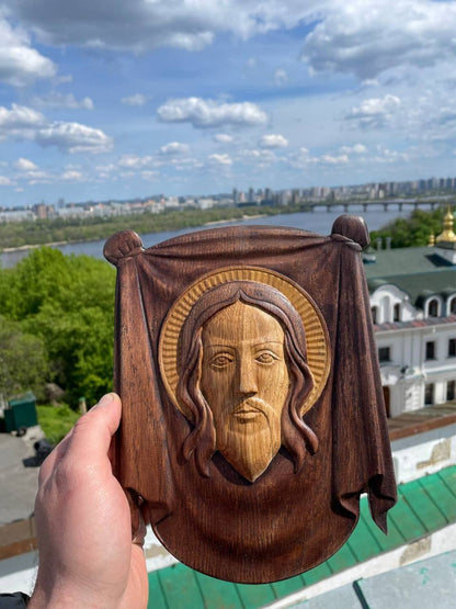 The Holy Face - Savior Icon, Orthodox Handmade Wooden Icon.